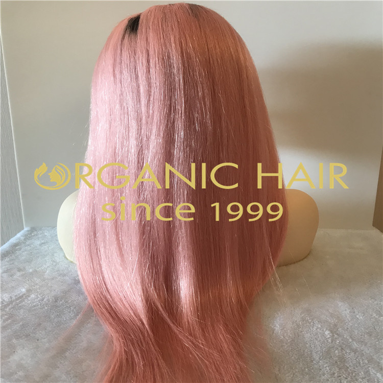 Baby pink full lace wig for women H85